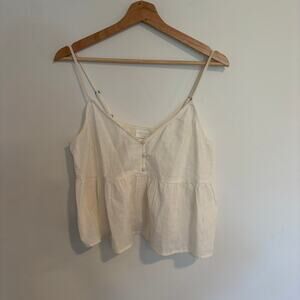 VTG Y2K White Babydoll Crop Top Womens Size S Cottagecore Fairy Boho Coastal